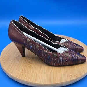 Vintage Margaret Jerrold "Stained Glass"Heels, 8.5N EUC